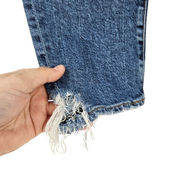 Agolde Toni Slim Jeans In Stratosphere Dark Wash Women’s Size 32 Distressed - Picture 6 of 12